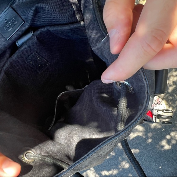 GUCCI GG LEATHER MEN BACKPACK BAG CARRYON MONOGRAM SIGNATURE MOTIF SUPREME STRAP - Picture 8 of 16